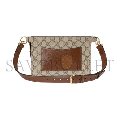 GUCCI GG CANVAS WITH LEATHER SLING BAGS ONE SHOULDER 746300 (18*13*5cm)